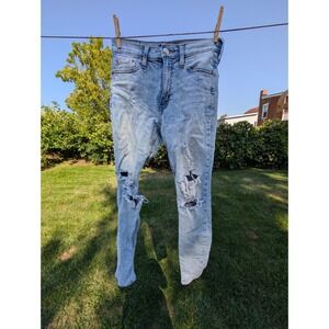 Distressed Ripped Jeans Womens Light‎ Wash Denim Casual Trendy